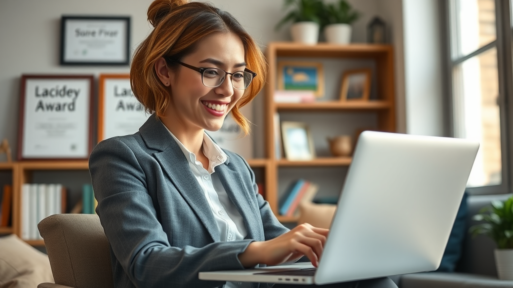 professional woman updating Google Business Profile for local business marketing