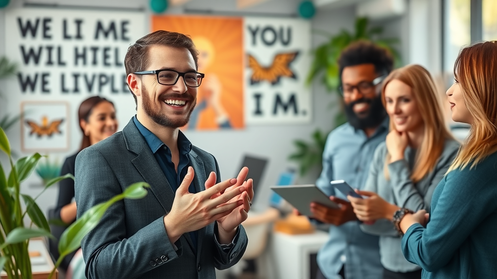 Engaged marketing executive collaborating with company staff, fractional CMO vs full-time CMO