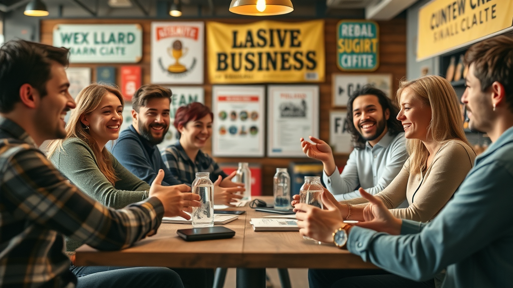 inspirational team brainstorming session, small business marketing ideas for local businesses