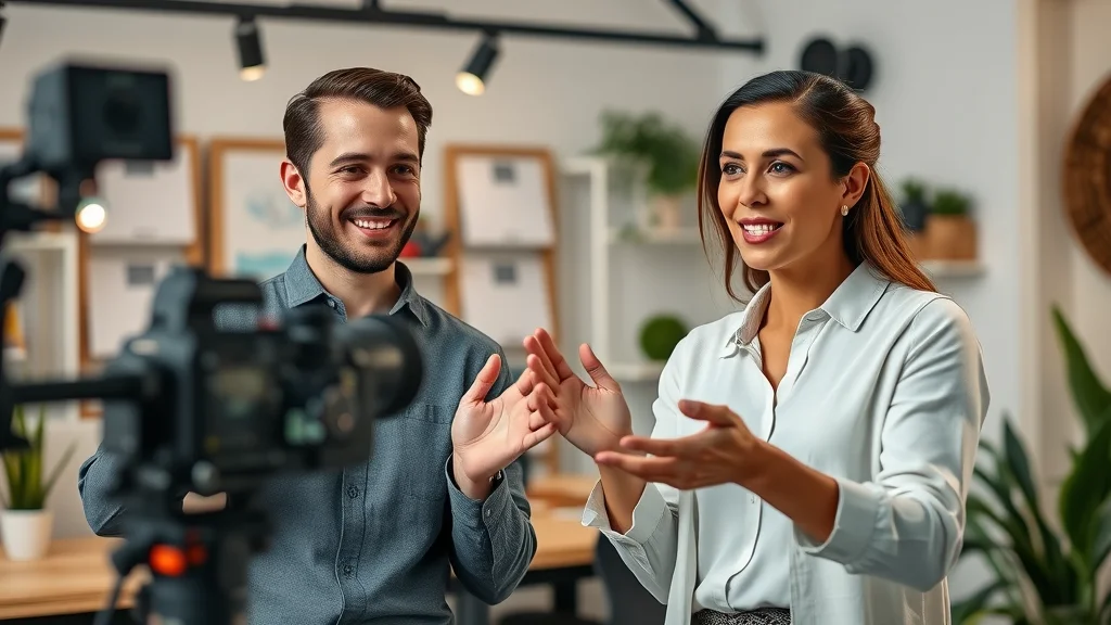 local business team recording social media marketing video content, product demonstration