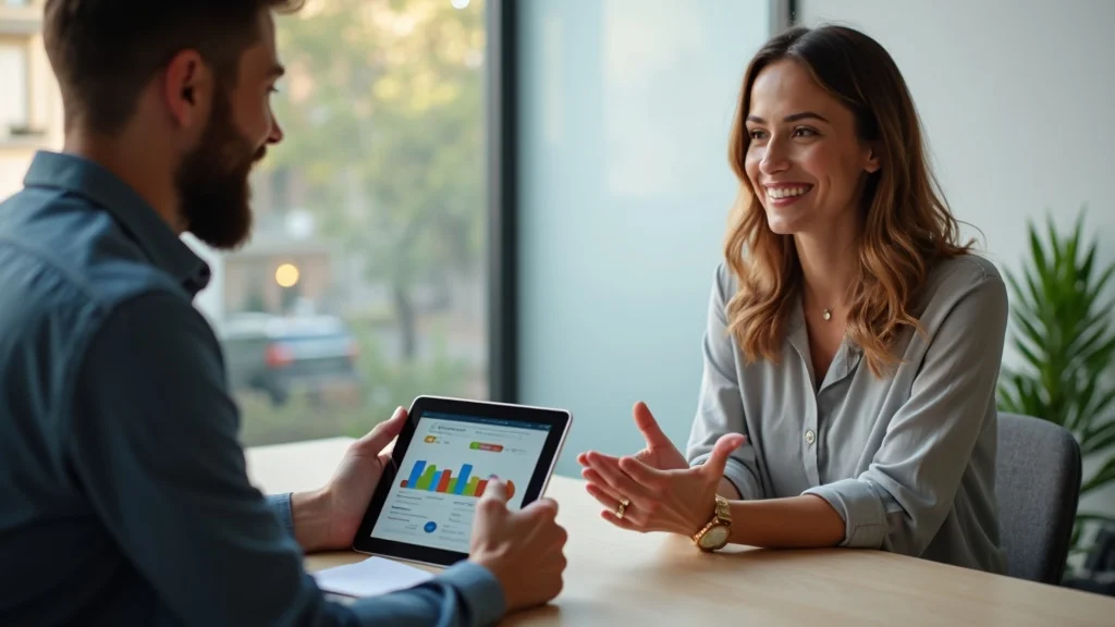 Digital marketing consulting expert and small business owner discussing a marketing roadmap for business transformation with Agent Hi5 Marketing.