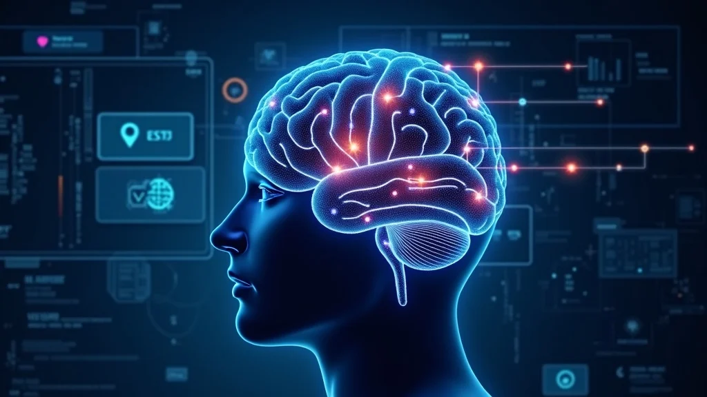 ai overview brain interface analyzing search questions and ai-generated answers with digital overlays