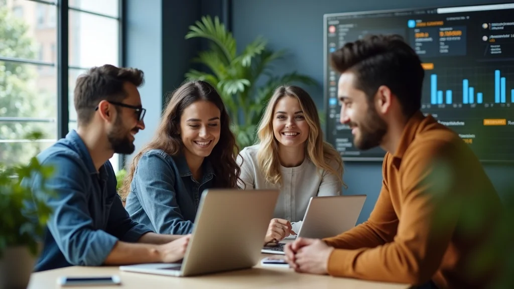 digital marketers collaborating on local seo services strategies in a modern agency