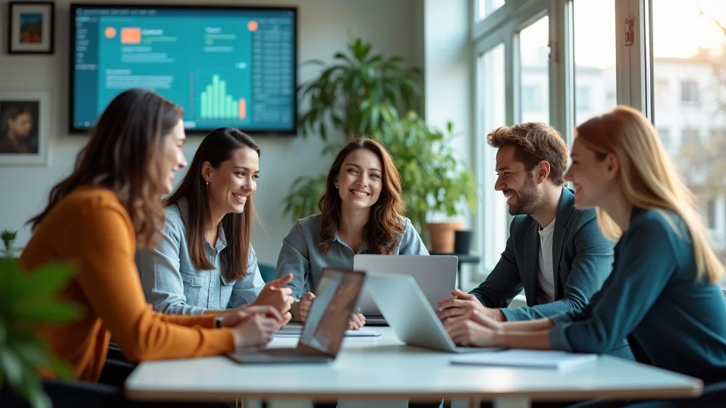Digital marketing team implementing social proof marketing strategies to enhance online reputation and customer base