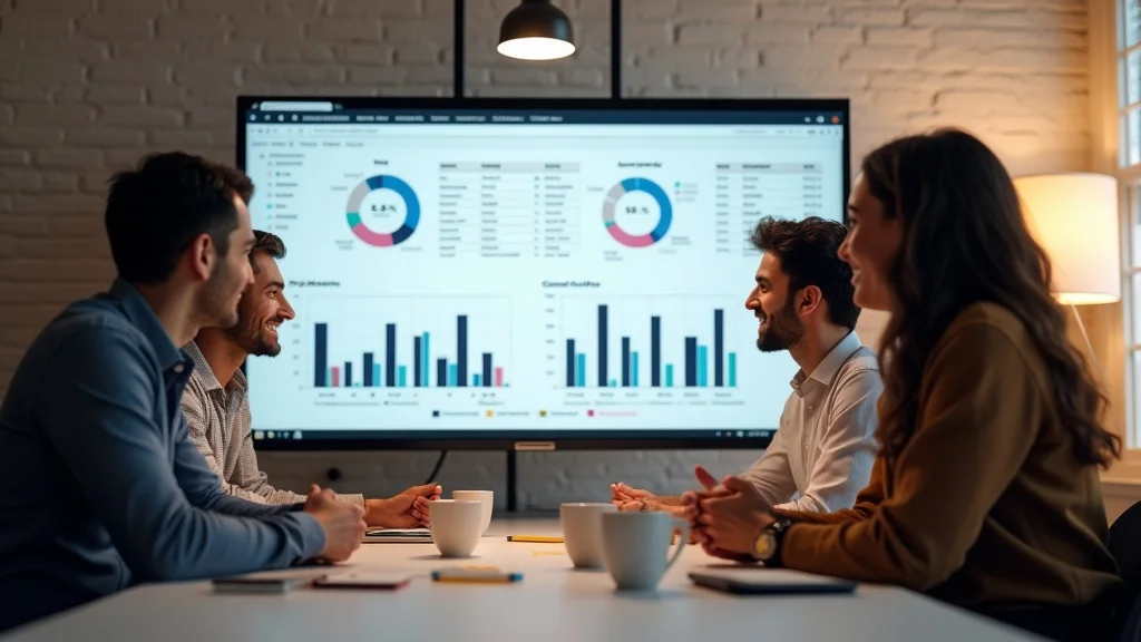 Small business team using analytics and review management for effective social proof marketing