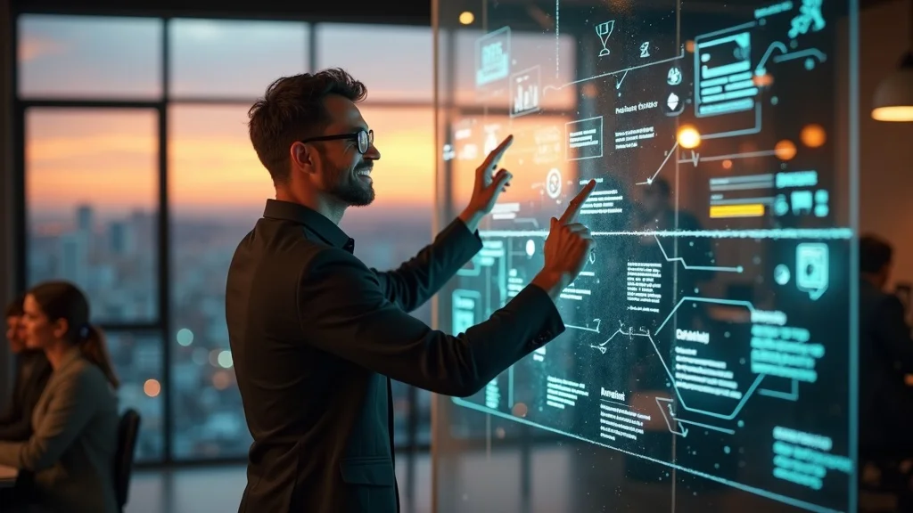 Confident local business leader with digital marketing strategy — Inspiring Oakland entrepreneur planning local business marketing with strategic clarity and confidence