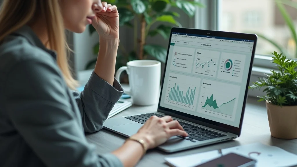 brand strategist reviewing analytics with upward trending graphs for improving social media content calendar