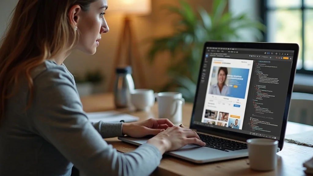 Website visitor on laptop encountering paid traffic ads and banner ads for local businesses, representing banner ad retargeting effectiveness in local marketing.